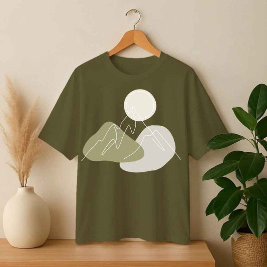 Drop Shoulder T-Shirt - Solitude at Dawn