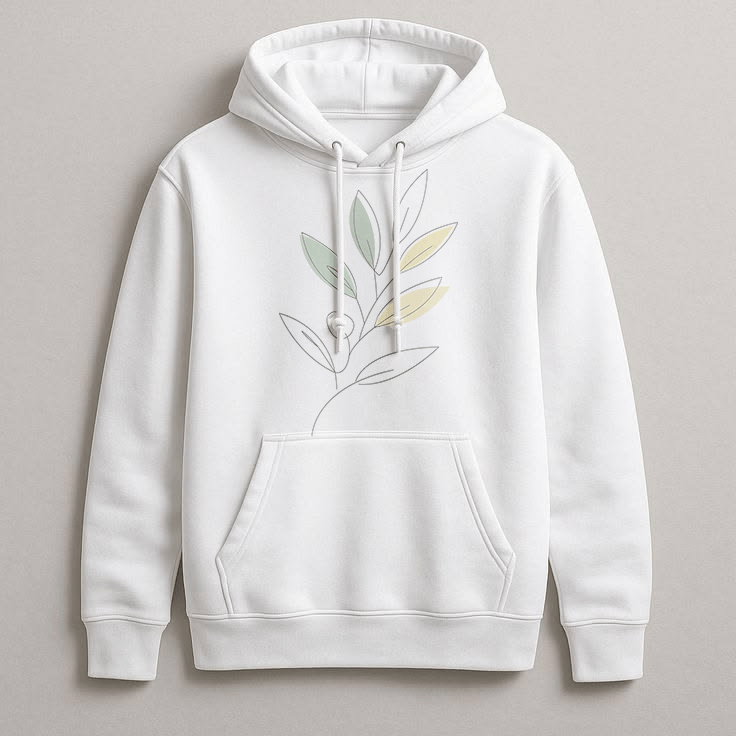 Abstract Plant Art Hoodie – Soft Fleece Streetwear