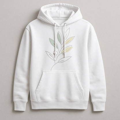 Abstract Plant Art Hoodie – Soft Fleece Streetwear