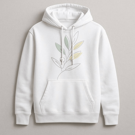 Abstract Plant Art Hoodie – Soft Fleece Streetwear